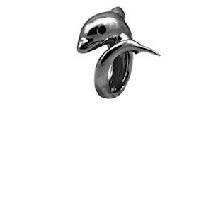 Christina Collect Delfin rings i sort sølv